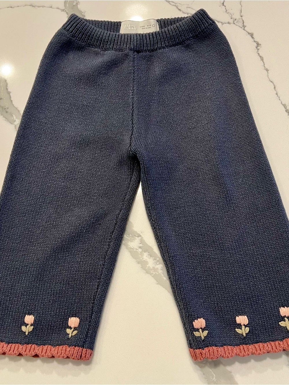 ZARA KIDS MATCHING SET- Dark Blue Knit Crocheted Top/Bottom❤️ - Picture 11 of 16